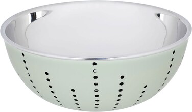 Saif Gallery Round Steel Bowl, 24 x 24 x 10 cm, Double Base, Medium - Beige