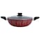 Teflon Pan Red Flame, 28 cm, with Two Handles - Red
