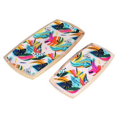 طقم تقديم خشبي من سيف غاليري، 6 قطع - ملون