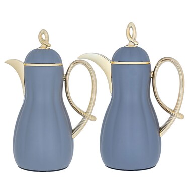 طقم ترمس أروى السيف غاليري، 2 قطعة - رمادي غامق