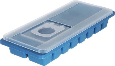 Al Saif Gallery Save Soo Plastic Ice Cube Tray, Rectangle With Lid, 26.2 X 10.9 X 4.2cm - Blue