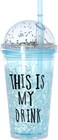 Al Saif Gallery Save Soo Plastic Juice Cup, Bmaz, 450ml - Cyan