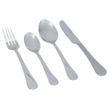 Saif Gallery Stainless Steel Spoon Set, Engraved, 24 Pieces - Silver