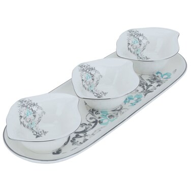 Saif Gallery Porcelain Yogurt Set, 11.43 cm, 4 Pieces - White