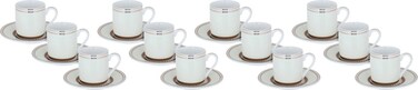 Saif Gallery Porcelain Coffee Cup Set, 12 Pieces - Beige Brown