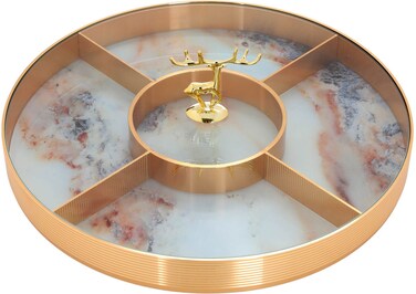 سيف غاليري طبق حلويات ستيل، 31 × 31 × 4 سم، دائري - بورسلين