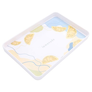 Saif Gallery Plastic Serving Tray, 35 x 23 x 3 cm, Rectangular - White