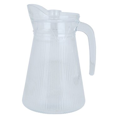 طقم برطمان زجاجي شفاف بغطاء وأكواب