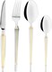 طقم أدوات مائدة من الستانلس ستيل من سيف غاليري، 24 قطعة - ذهبي فضي