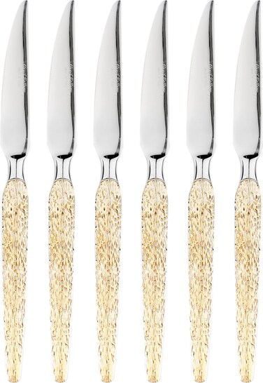 طقم سكاكين هلا ستيل من سيف غاليري، 6 قطع - فضي الهبي