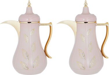 سيف غاليري طقم ترمس بلاستيك سلمى، 1 لتر، 2 قطعة - وردي غامق