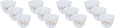 Arabic coffee cup set, Arcopal, Al Saif Gallery, Korean, 12 pieces - white