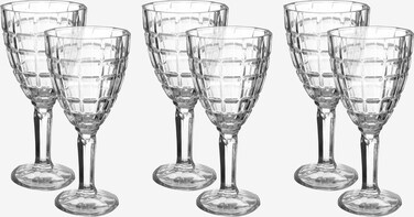 طقم كاسات زجاج السيف غاليري، 6 قطع - شفاف