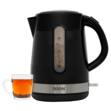 Edison Electric Kettle, 2200 Watts, 1.7 Liters - Black