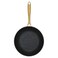 Rocky Deep Frying Pan Black Granite With Gold Handle 24cm
