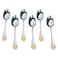 Saif Gallery Stainless Steel Dessert Spoon Set, 6 Pieces - Silver