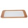 Serving Tray Steel, Al Seif Gallery, 49&times;39&times;3 cm, Rectangular, Wooden Edge, Large - White
