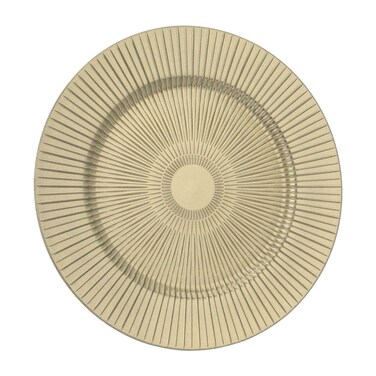 Round Plastic Serving Plate Al Saif Gallery, 33&times;33&times;1.7 cm - Gold