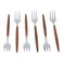 Saif Gallery Stainless Steel Dessert Fork Set, 6 Pieces - Brown