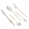 Saif Gallery 30-Piece Gold Engraved Stainless Steel Spoon Set - Silver