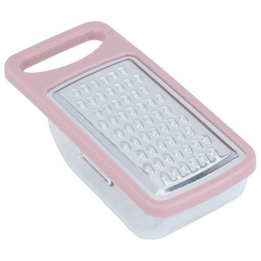 Steel Grater with Plastic Container Alsaif Gallery - Pink Silver