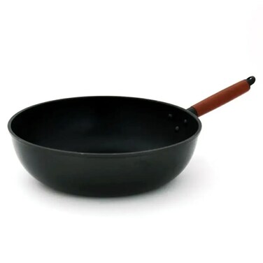 Tefal Rocky Deep Frypan, 32 cm, Brown Handle - Black
