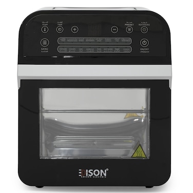 اديسون قلاية هوائية من الستانلس ستيل، 1600 واط، 12 لتر، 16 وظيفة، AF510T/BK - أسود