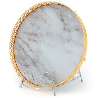 Aluminum Tray Alsaif Gallery, 35x35x3.8 cm - White Gold