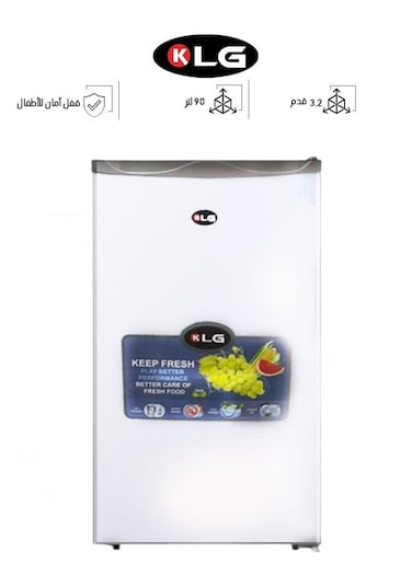 Single door refrigerator - 3.2 feet - 90 liters - steel - white - KLG-DR100-W
   (Installation Not Included)