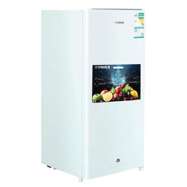 Fisher One Door Fridge, 5.3 FT, 150L, Built-in Freezer, White, FR-S150HW (Installation Not Included)