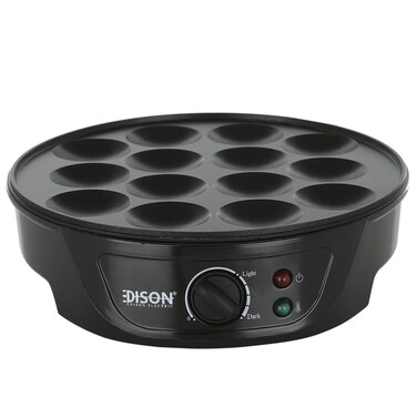 Edison Mini Pancake Maker, 750 Watt, 14 Slots - Black