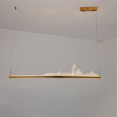 Alsaif Gallery Modern Chandelier, Gold, Aluminum, 100cm