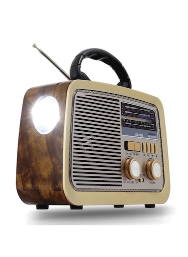 Microplus Radio FM - AM - SW Gold/Brown/Black Bluetooth Portable Audio TF Card USB Flash Disk AUX Playback With Built-In LED PS-4451