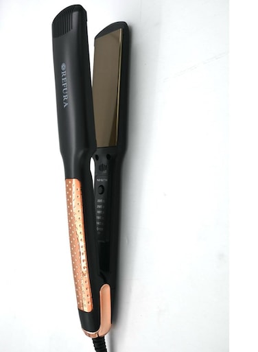 REFURA Ceramic Hair Straightener Temperature Setting Upto 220 Degree Black RE-8241