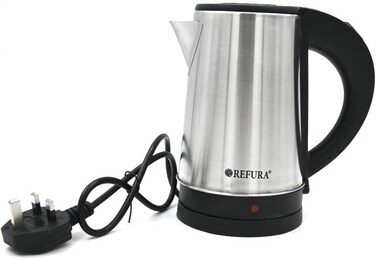 Refura 1L Cordless Electric Kettle 800W RE-11606 - Stainless Steel Kettle With Spray Coating, 360 Degree Swivel Base, Auto Shutdown, Power On/Off Indicator Light