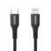 سلك شاحن ليفوري من USB-C إلى آيفون معتمد من أبل MFI بطول 1.8 م - اسود