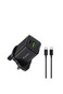 شاحن جداري ليفوري بتقنية GaN للشحن السريع بمنفذ USB-C ومنفذ USB مع سلك شحن بقوة 35 واط - أسود