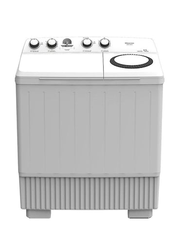 Hisense Twin Top Washing Machine, 14KG, White Color, E Class - WSDE141 (Installation Not Included)