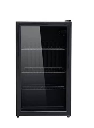 Justinghouse 90L Glass Door Display Refrigerator Black (Installation Not Included)