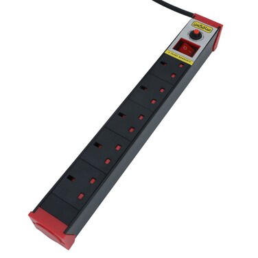 Saif Gallery Plastic Power Strip, Switch, 5 Outlets - Black