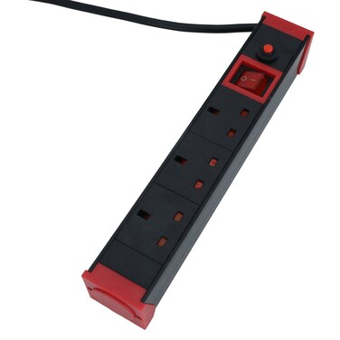 سافكس موزع كهربائي مع مفتاح 3منافذ 3يارد أسود