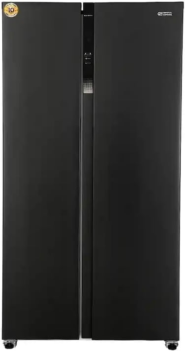 General Supreme Double Door Side By Side Refrigerator, 436L, 15.4 Cu Ft, Inverter, Black Steel (Installation Not Included)