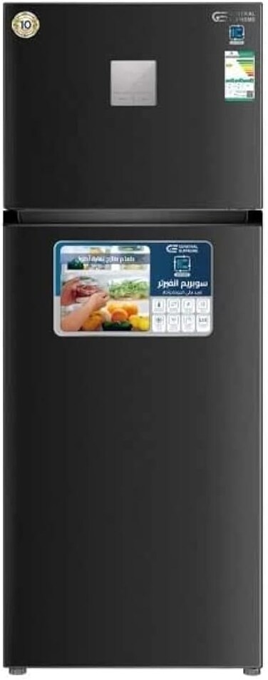 General Supreme 2-Door Refrigerator With Freezer (14.9 Ft, 420 Liter), Inverter, Black Steel (Installation Not Included)