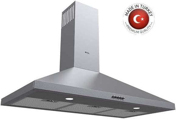 Thumbnail image for GS General Supreme Wall Compact Suction With Pyramid Design Chimney 90cm, Suction Rate 1000 M3/H, 3 Speed Propeller, Stainless Steel (Installation Not Included)