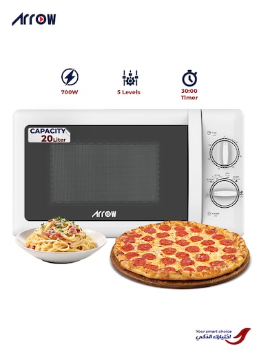 Arrow&nbsp;Arrow 20L Mechanical microwave oven, 700W, 5microwave power levels   RO-20MW
