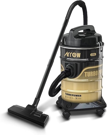 مكنسة كهربائية أسطوانية من أرو بسعة 25 لتر، فلتر إسفنجي، وظيفة منفاخ الهواء، أنبوب تلسكوبي معدني، 2200 واط، RO-25VSY