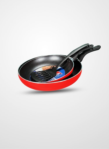 British Chef Nonstick Frypan Set 22cm &amp; 24cm Frypan with Nylon Ladle, Scratch-Resistant and Easy to Clean