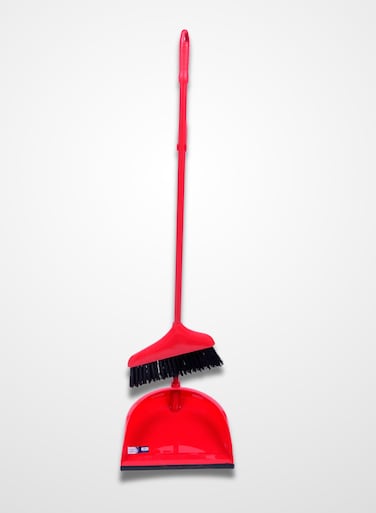 Long Handle Dustpan and Broom/Brush set for home, Upright Self-Cleaning with Dustpan Teeth for Sweeping Room, Kitchen, Office Lobby Indoor Floor