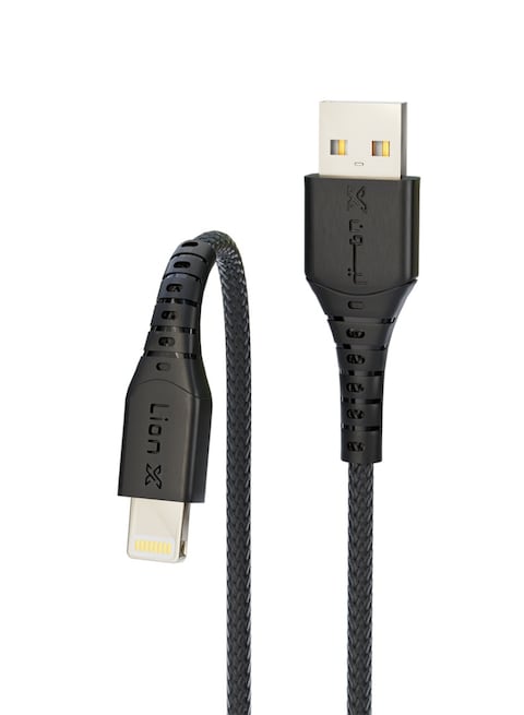 USB-A to Lightning Fabric Lion x Cable, 2 Meter - High-Quality Saudi-Made Cable Compatible with iPhone 11, iPhone 12, iPhone 13, and iPhone 14