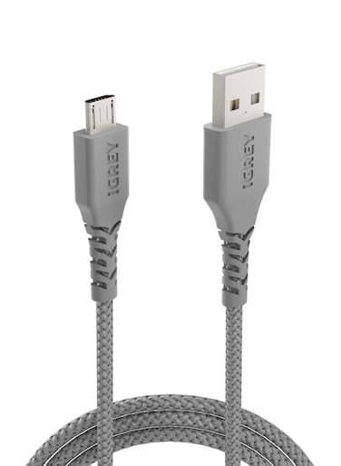 iGrey USB-A to Micro Cable - 1-meter length, Saudi-made, and compatible with devices that support a micro USB port.